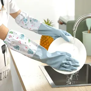2 Pairs Long Kitchen Dishwashing Gloves, Soft Odorless Cleaning Gloves for Household Chores, Durable Non-Slip Grip for Easy Washing