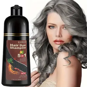 Natural Silver Gray Hair Dye Shampoo 5 IN 1with Herbal Ingredients, Hair Color Shampoo for Women or Men for Instant Gray Hair Coverage, Nourishing Gentle Easy to Use, Vegan Ammonia-Free(Silver Gray) Haircare