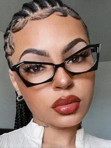 Vintage Cat-eye Polygonal Frame Eyeglasses, Trendy Anti-blue Light Eyeglasses for Women & Men, 2024 New Style Fashion Eyeglasses for Daily Wear, Fashionable Frames Glasses
