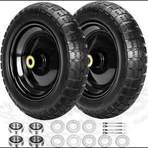 【Sumnew】13-inch Airless Tire Replacement, Suitable for GOR Garden Cart Tires, 4.00-6 Solid Tires with 3/4-inch Bearings, 5/8 Bearings, Garden Carts, Multi- Carts, Heavy-duty, Smooth Rolling, -lasting, Multi- Cart Tires