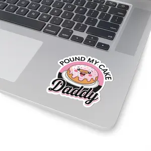 Pound My Cake Daddy Kiss-Cut Sticker-Donut sticker, stickers, stationary, raunchy, adult humor, gag gift, zaddy, daddy, gag gift, x rated stickers, christmas gifts