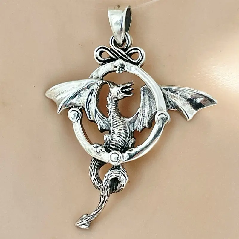 Sterling Silver 925 Dragon Pendant Charm