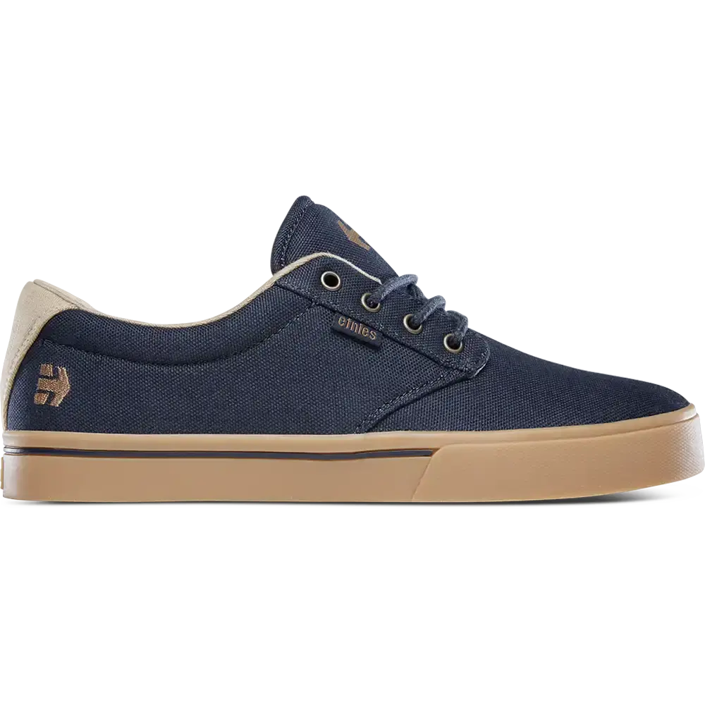 Etnies Jameson 2 Eco Navy Blue Round Toe Lace-Up Sneakers with Faux-Vulc Cupsole & Recycled Materials for All Seasons Casual Wear, Footwear, Sports Shoes, Recycled Rubber, Laces Casual Trainers, Men's Shoes, Low Top, Commitment To Environment