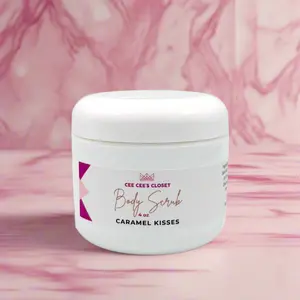 Cee Cee's Closet Caramel Kisses Organic Cane Sugar Body Scrub Exfoliant for Touchably Soft Moisturized Skin Gentle Smooth Cleanser