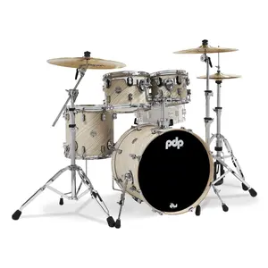 Pacific Drums & Percussion PDP Concept Maple 4-Piece Fusion, Twisted Ivory Drum Set Shell Pack (PDCM20FNTI), 8x10 & 9x12 Tom,14x14 Floor Tom, 16x20 Kick Drum