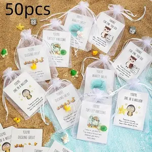 50 Pcs Inspirational Animal Theme Thank You Gifts, Resin Statues and Note Cards, Perfect for Colleagues, Birthdays, Wishes, Good Luck