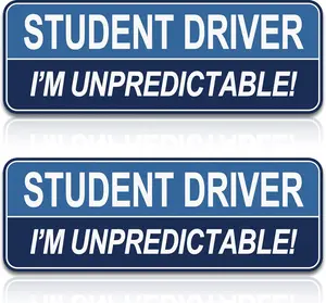 2pcs Student Driver Magnet for Car,Safety Warning Be Patient New Driver Sticker-Colorful,Eflective,Weather Resistant Bumper Sticker Magnetic Reflective Rookie Drive(Blue)