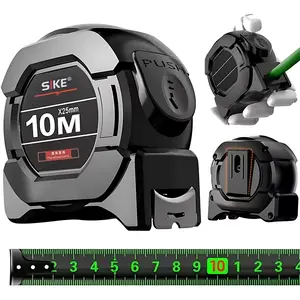 Self-Locking Tape Measure, High Precision Retractable Ruler, Fluorescent Night Glow Wear-Resistant, Automatic Locking Reel Durable Wide Measurement Tool