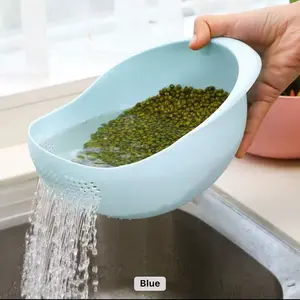 Four (3) colors to pick from Rustproof Kitchen Strainer for Rice & Fruits Effortless Cleaning Simple Equipment Dishwasher Safe Utensils