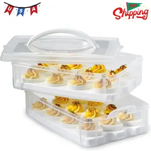 (2-Layer, 24 Eggs) Plastic Detachable Deviled Egg