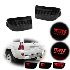 2pcs Smoke LED Rear Bumper Reflector Tail Brake Signal lamps Light For 2003 2004 2005 Toyota 4Runner,Replace OEM 81581-60100,TO1184101, 81580-60111, 8158060111