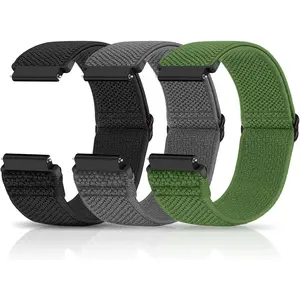 Compatible with 16mm 18mm 19mm 20mm 22mm Watch Bands Quick Release Replacement Wristband,Adjustable Stretchy Nylon Solo Loop Straps Fabric Braided Sport Elastic Bands for Men Women