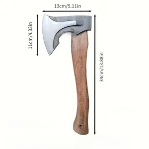 1pc Logging Camping Axe, Wood Axe, Carbon Steel Heat-Treated Jungle Axe - Hand Forged Camping Axe for Chopping Wood, Outdoor, Garden, Gardening, Shelter. Survival Tool Survival Equipment Set Survival Gear