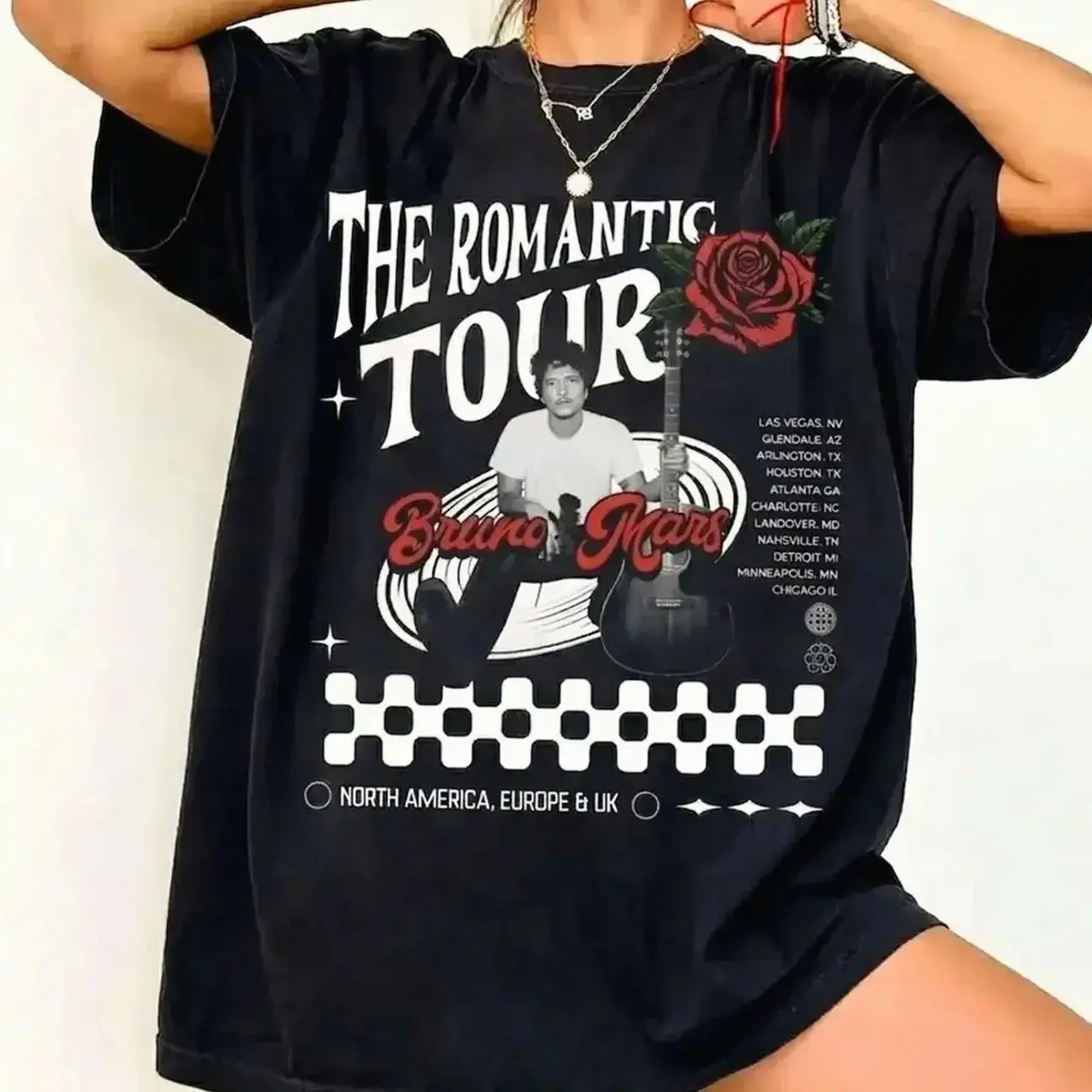 Bruno The Romantic Tour Tee, Mars 2026 Music Hot New Album T-shirt, The Romantic Tour Merch, Unisex Y2K Cotton Tee, R&B Music Top, Graphic Tees, Concert Outfits 1V1