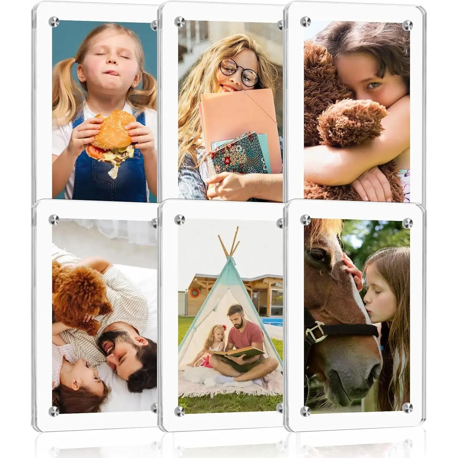 6 Packs  Fridge  Instax Frame, 2.36x3.54 Inch Polaroid Frame,Polaroid  Frame for Refrigerator, Double Sided Mini Picture Frames