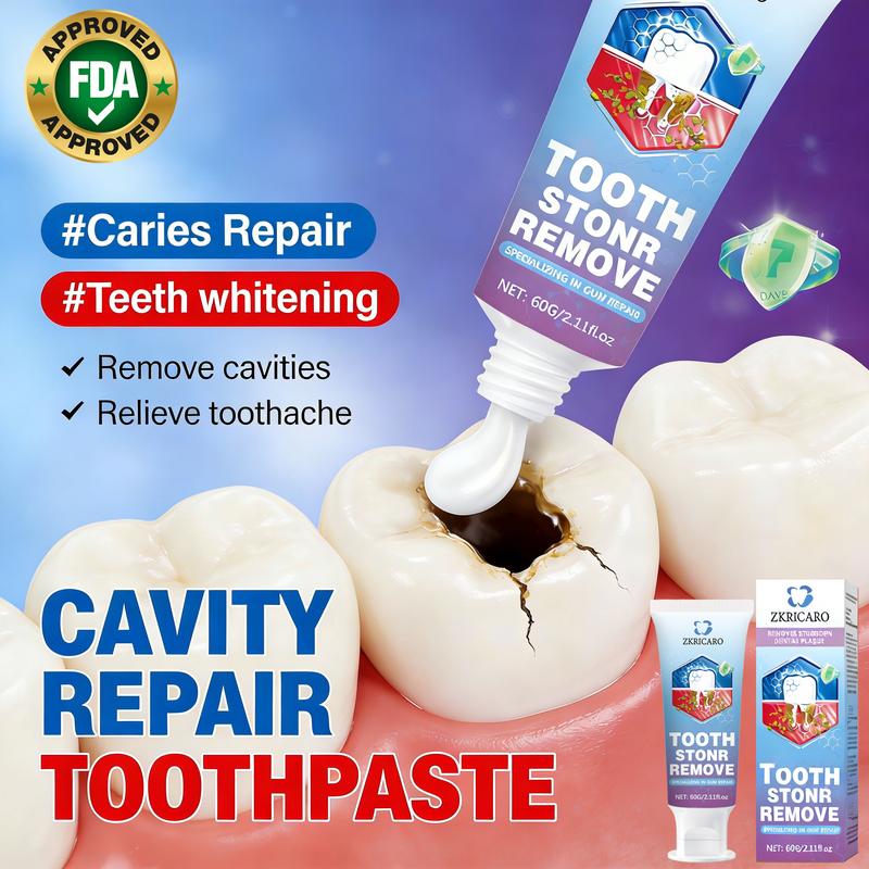 ZKRICARO Anti-Cavity Repair Toothpaste FDA Certified Cavity Repair Whitens Teeth Strengthens Enamel Relieves Sensitivity & Bad Breath