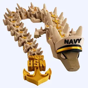 Navy Military Dragon Statue Figure for Desk or Home - Bold Brave Unshakable Tribute to Navy Spirit - Gift for Active-Duty Personnel Veterans Navy Families Military Collectors