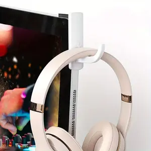 1pc Headphone Hanging Hook, Self Adhesive Headphone Holder, Headphone Headset Bracket, Computer Storage Rack Hook, For Home & Office