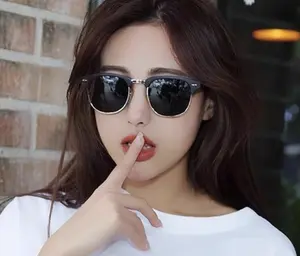 Simplistic Elegance Semi-Rimless Polarized Sunglasses UV 400 Protection | Semi-Rimless Frame for Driving, Outing, Wedding, Parties -Black