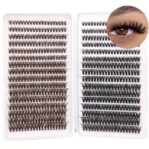 DIY Eyelash Extensions Kit, 640pcs & Lash Clusters, C/d Curl Mixed Sizes (8-16mm), Professional Makeup Essentials, Individual Eyelash Kit