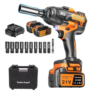 1/2" Cordless Impact Wrench | 1300N.m (960ft-lbs) | 2x4.0Ah Batteries - Longer Runtime | Fast Charger | Variable Speed Control | Brushless Motor High Torque Impact Gun for Auto Repair, Home