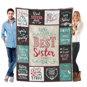 “One of a Kind Sister” Flannel Throw Blanket for My Sister — Cozy plush with heartfelt sentimental lines; a thoughtful holiday gift for sisters, perfect for lounging, home décor, and expressing sisterly love