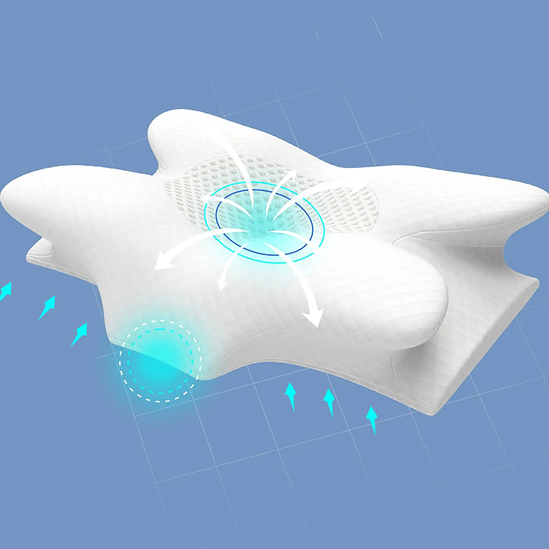 Breathable Memory Foam Neck Pillow, Travel Essentials, Irregular Soft Neck Support Pillow, Sleeping Pillow for Home Office Dormitory Travel, Bedroom A