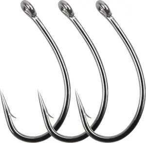 Fly Tying Hooks Carp Hooks Trout Hooks Barb Curved Shank Dry Fly Hooks Circle Hooks Crank Fishing Hooks Carp Hair Fishing Bait Rigs for Freshwater Saltwater Fishing 50/150pcs
