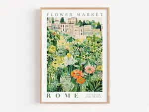 Flower Wall Art Flower Wall Art Print Botanical Wall Art Living Room Prints Trendy Wall Art Flower Market Prints Floral Prints Rome