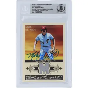 Mike Schmidt Philadelphia Phillies Autographed 2009 Upper Deck Goodwin Champions Relic #GCM-MS Beckett Fanatics Witnessed Authenticated Card - Fanatics Authentic Certified