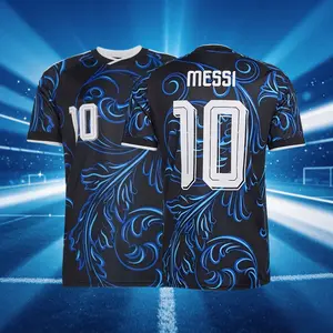 10# Messi 2026 Argentina Away Short Sleeve Soccer Jersey Blue Casual