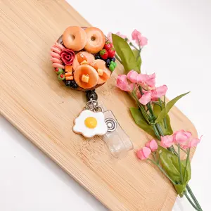 Breakfast Board Badge Reel, Handmade Badge Reel.