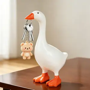No One Can Resist This Cute Resin Goose Key Hook Holder, Desk & Front Door Key Organizer Rack, Funny Home Office Decor, Perfect Housewarming Gift