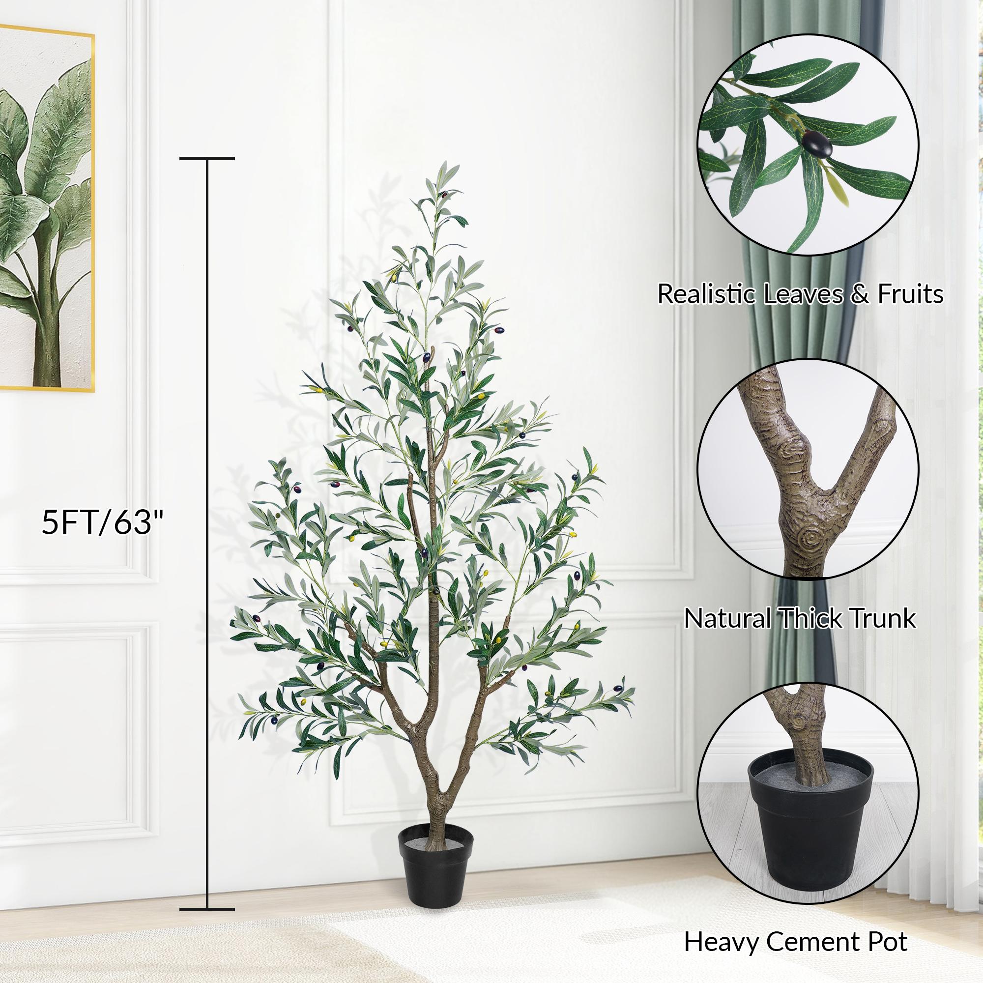 5/6/7FT Artificial Olive Tree Realistic Appearance Lush Branches and Leaves Fake Potted Plants Suitable for Home Office Decoration