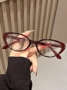 Elegant Cat Eye Small Frame Lightweight Eyeglasses for Women, Style Flat Lenses, Perfect for Office, Commuting, Street Photography, Daily Wear, Fashionable Frames Glasses
