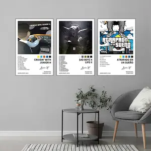 Junior H/Atrapado en un Sueno/Cruisin' with Junior H/$ad Boyz 4 Life II Music Album Poster Wall Art Set, Hip Hop Pop, Modern Style - Frameless canvas posters for living rooms, bedrooms, offices, cafes. A gift for music lovers or fans