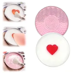 Silicone Brush Cleaning Pad with Handcrafted Jasmine Soap, Portable Travel Makeup Brush Cleaner with Essential Oils, 100g