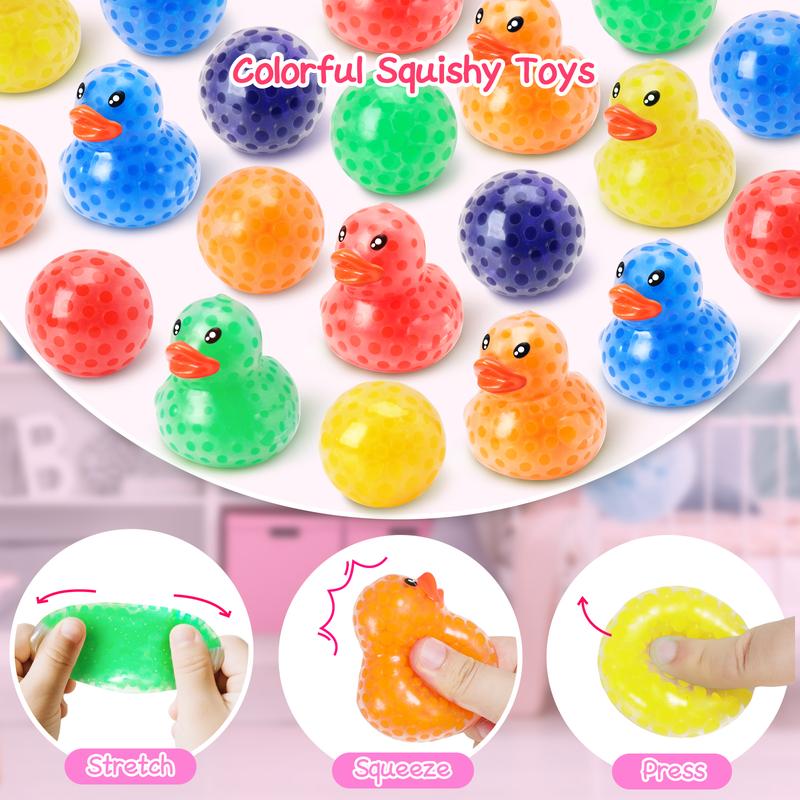 22/30/46PCS 22PCS Stress Ball for Kids, Cute Duck Stress Ball Multicolor Squeeze Balls Stress Relief Fidget Toys Ease Anxiety Sensory Stress Balls School Goody Bag Stuffers Party Favor Gifts Toy Boys Girls
