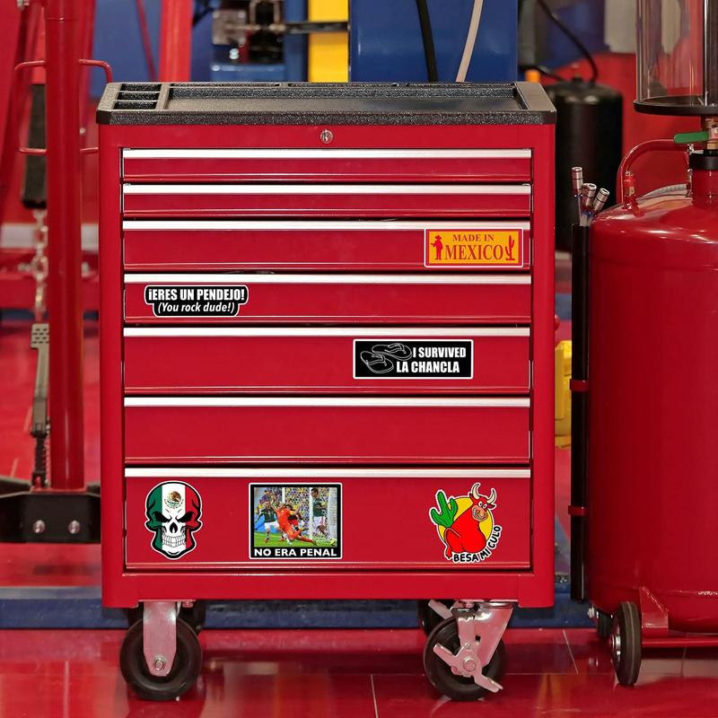 50/100 Mexican Hardhat Stickers, Funny Vinyl Mexico Tool Box Stickers, Design for Helmet Hood Laptop Water Bottle, Mexico Pride Patriotic Decals for Men Adults Ironworkers Lineman Oilfield Electrician