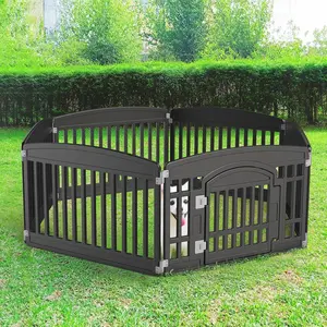[DEAL] 6-Panel Plastic Dog Playpen - 24" Expandable & Durable Pet Fence, Portable Puppy Playpen with Secure Locking Door, Indoor & Outdoor Use