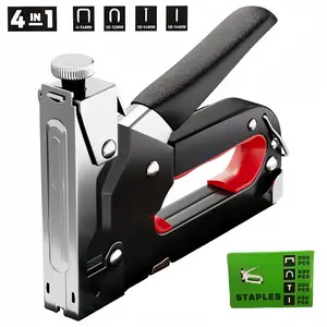 4-in-1 Heavy Duty Staple Gun Multifunction Manual Stapler Tool for Fabric, Cable, Wood & DIY Repair