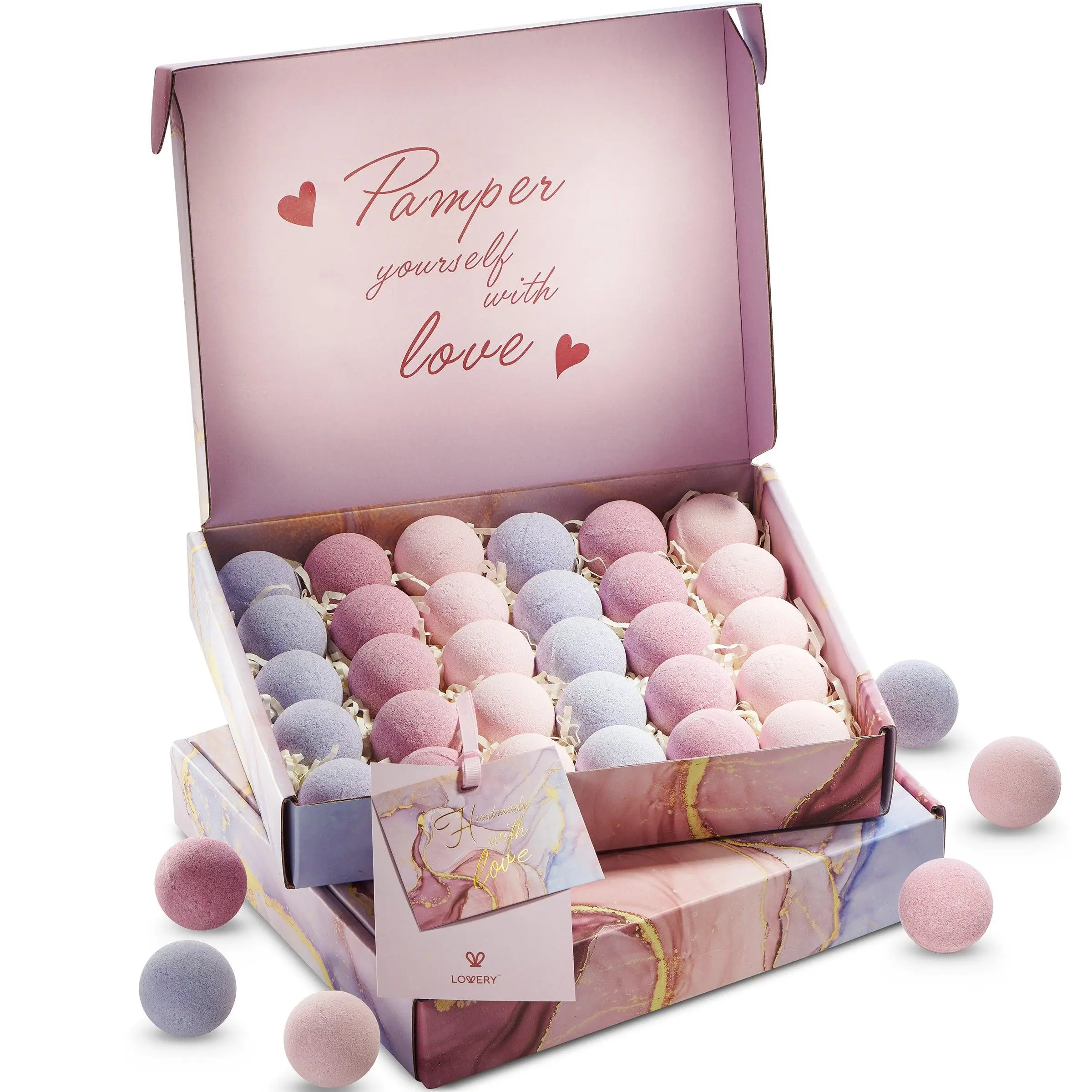 Bath Bombs Gift Set - 30Pc Spa Body Care Balls in Variety Scents