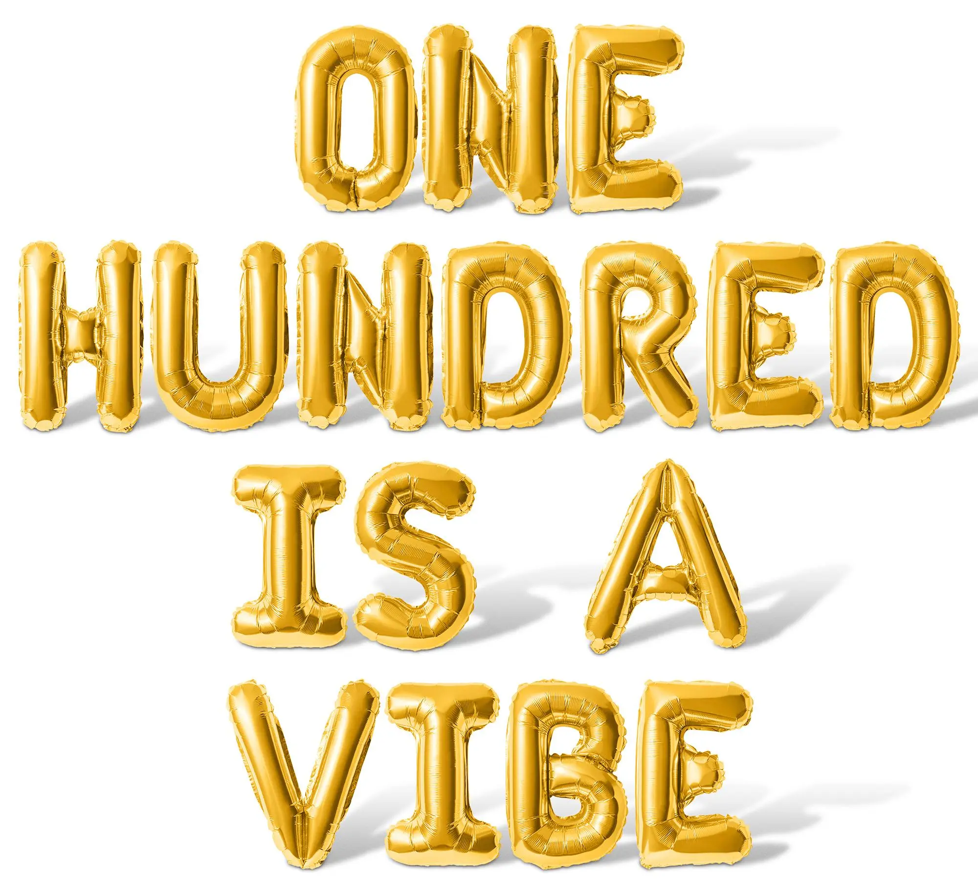 Letter Balloons - ONE HUNDRED IS A VIBE 16" Inch Alphabet Letters Foil Mylar Balloon 100th Birthday Party Banner