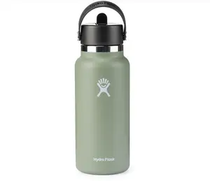 Wide-Mouth Vacuum Water Bottle with Flex Straw Cap - 32 fl. oz.