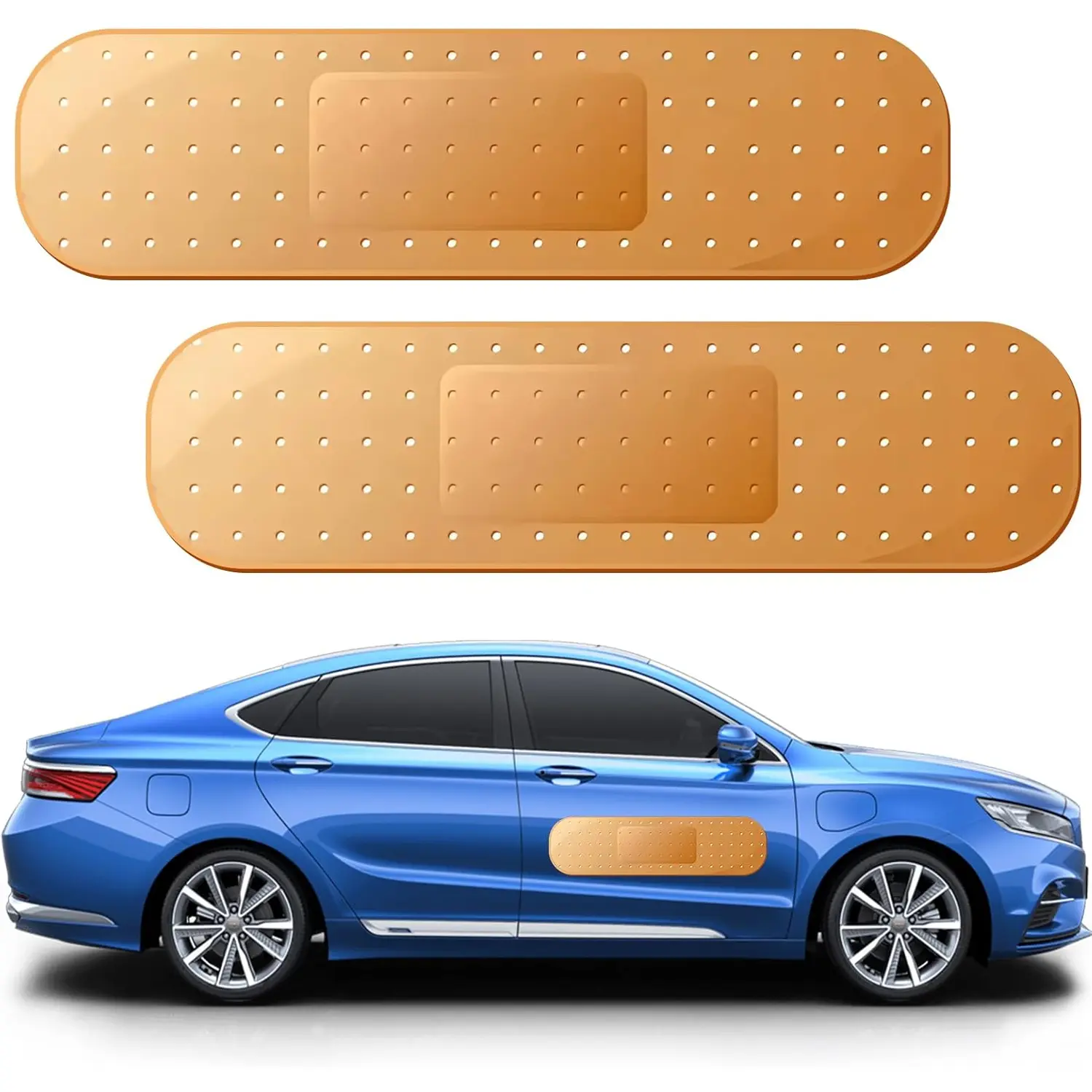 2PCS Car Bandaid Sticker 24 x 6.6 Inches Giant Bandaid Sticker, Car Accessories Vehicle Accessories Funny Band aid Stickers, Sticker For Cars, Decal For Cars, Car Decals, for Car Damage to Cover Crack, Damage, Scratch and Dent