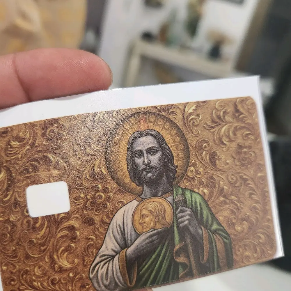 St. Jude Phone Skin – Gold Pattern Religious Protector Wrap