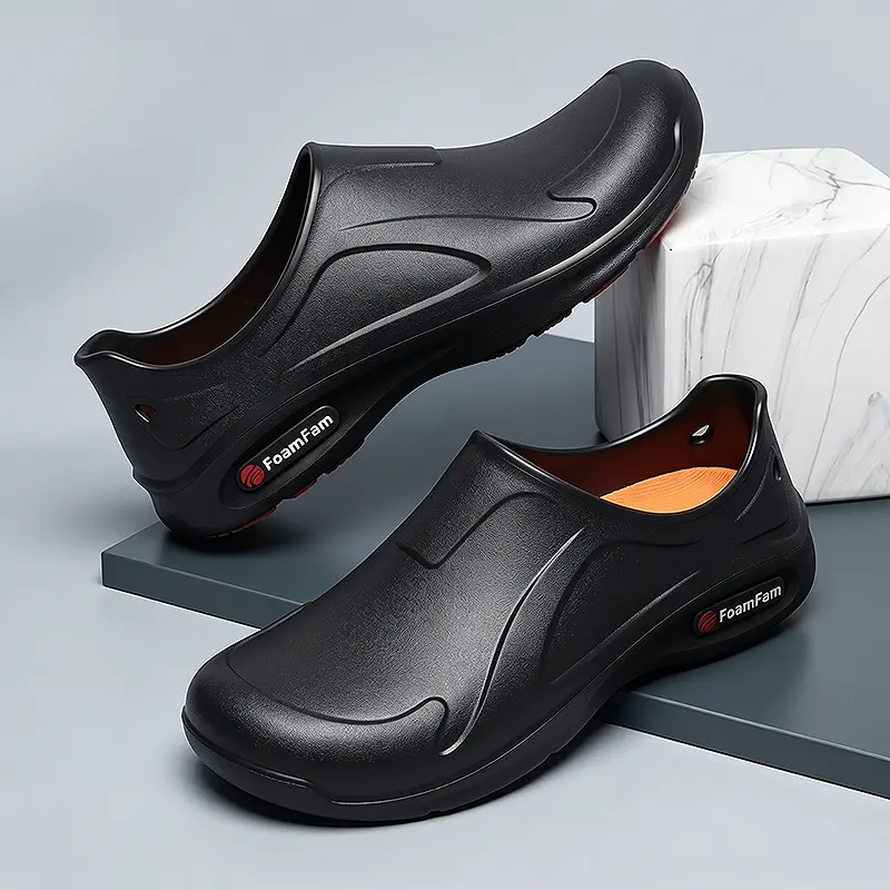 FoamFam Premium Occupational Footwear – Anti-Slip, Waterproof & Ultra-Comfortable! EVA Vamp with Red Rubber Outsole. Perfect for Gardens, Eateries, Kitchens, Labs & Medical Facilities Work Clogs Shoe