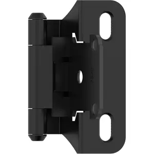 BPR7566FB 1/4 in (6 mm) Overlay Self Closing Partial Wrap Cabinet Hinge, Matte Black, 1 Pair/2 Pack Functional Hardware for Kitchen Cabinet Door