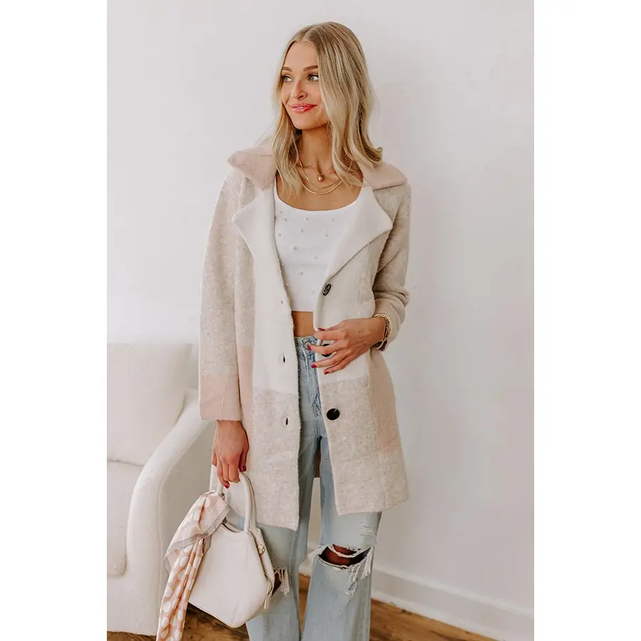 Apple Spiced Wishes Knit Coat in Pink