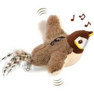 Tocirelo Cat Toy Flapping Bird (No Flying) - Simulate Chirping Flappy Bird, Interactive Cat Toys for Bored Indoor Adult Cats, Rechargeable Realistic Catnip Kicker Toy with Flapping Wings for Kitten